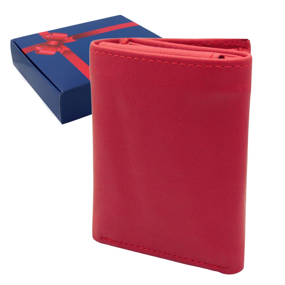 Cartera Hombre Piel Genuina Triple con Identificación Interiores en Piel
