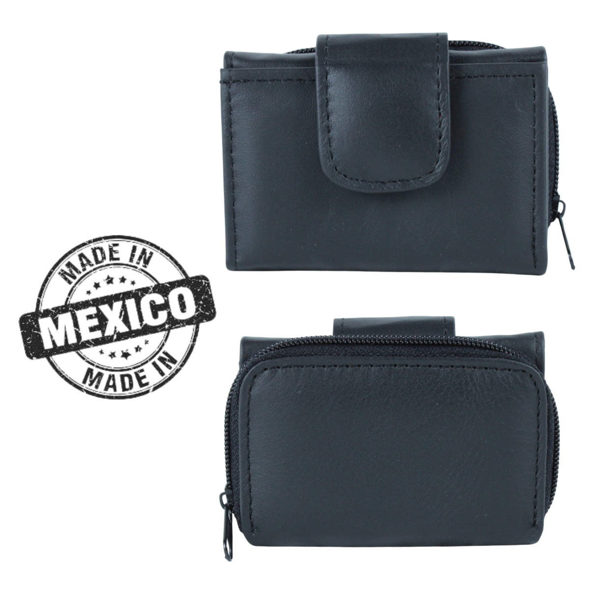 Cartera Mujer Piel Genuina Chica Monedero Interiores en Tela
