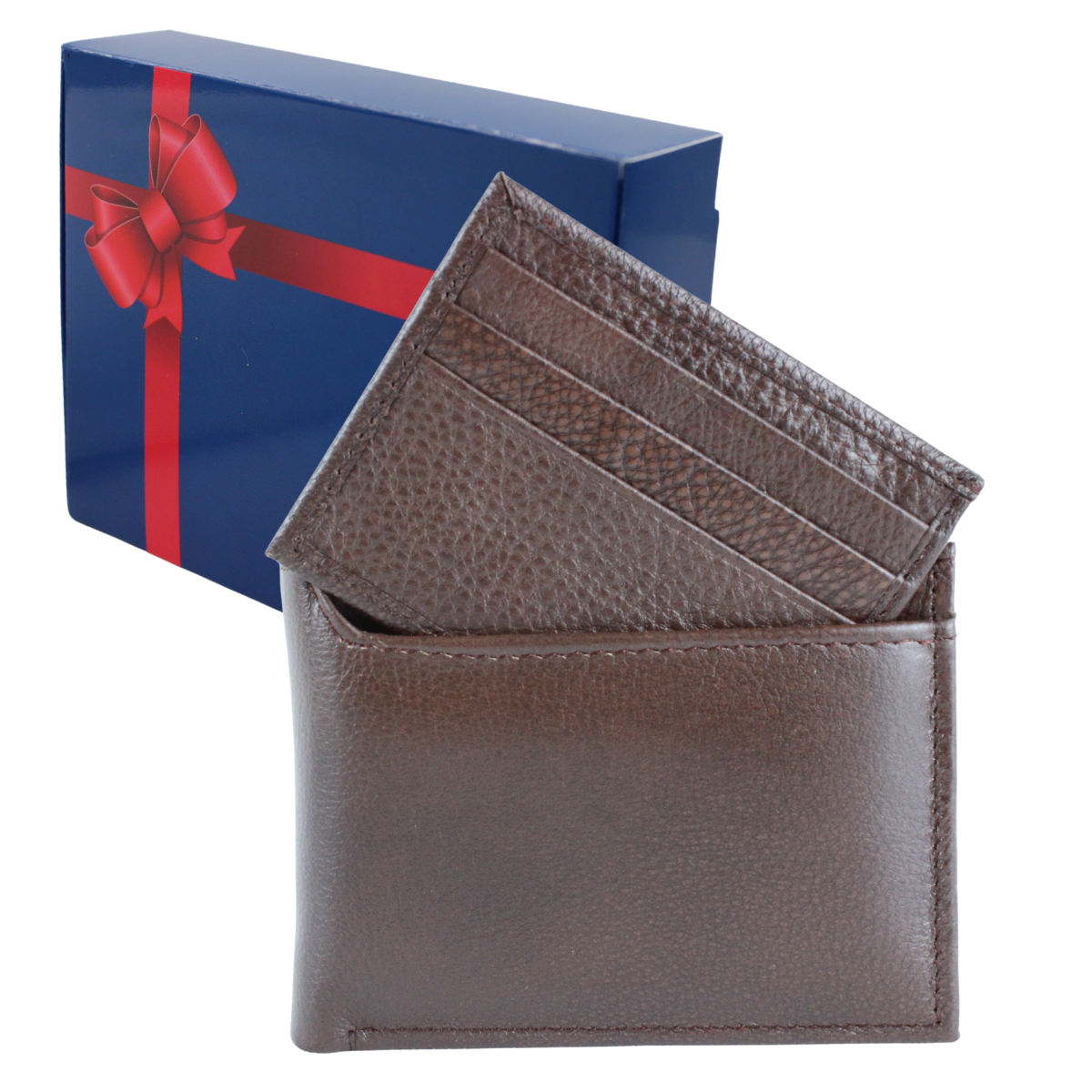 Cartera Hombre Piel Genuina Tarjetero Extraíble Vertical Interiores en Piel