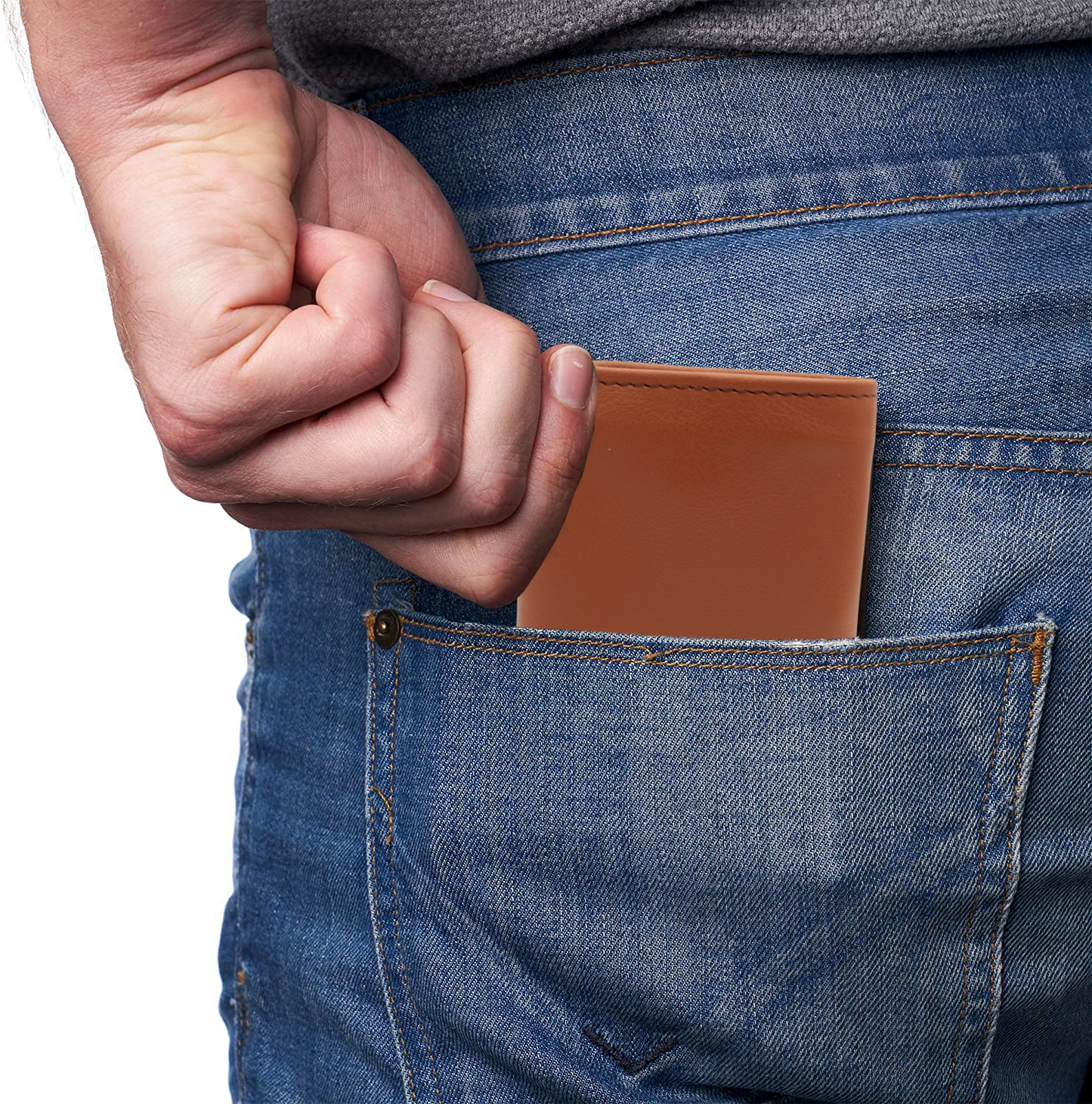 Cartera Hombre Piel Genuina Triple Cierre Interno Interiores en Piel