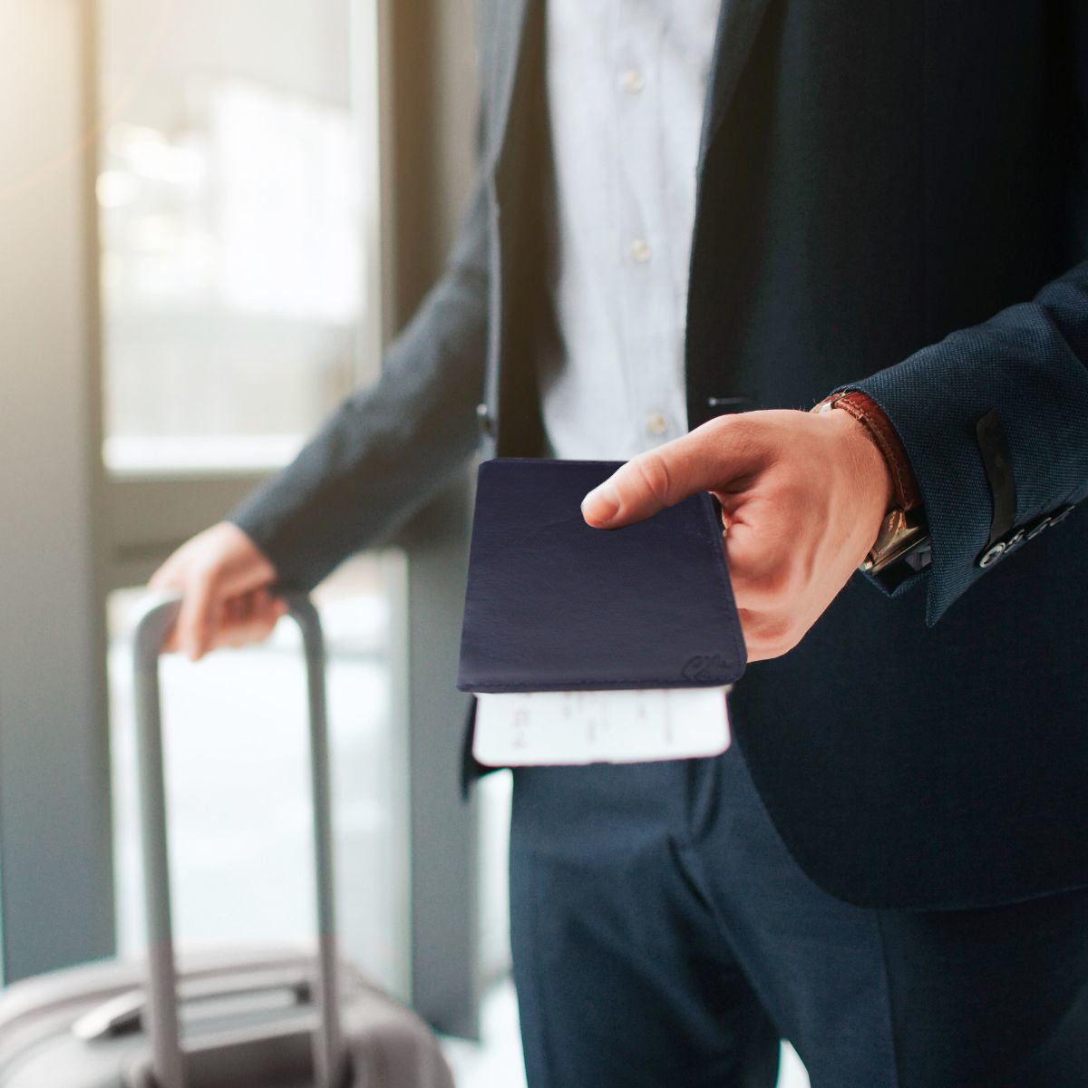 Cartera Tarjetero Porta Pasaporte Piel Genuina Interiores en Piel