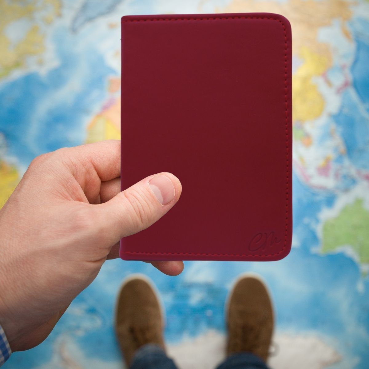 Cartera Tarjetero Porta Pasaporte Piel Genuina Interiores en Piel