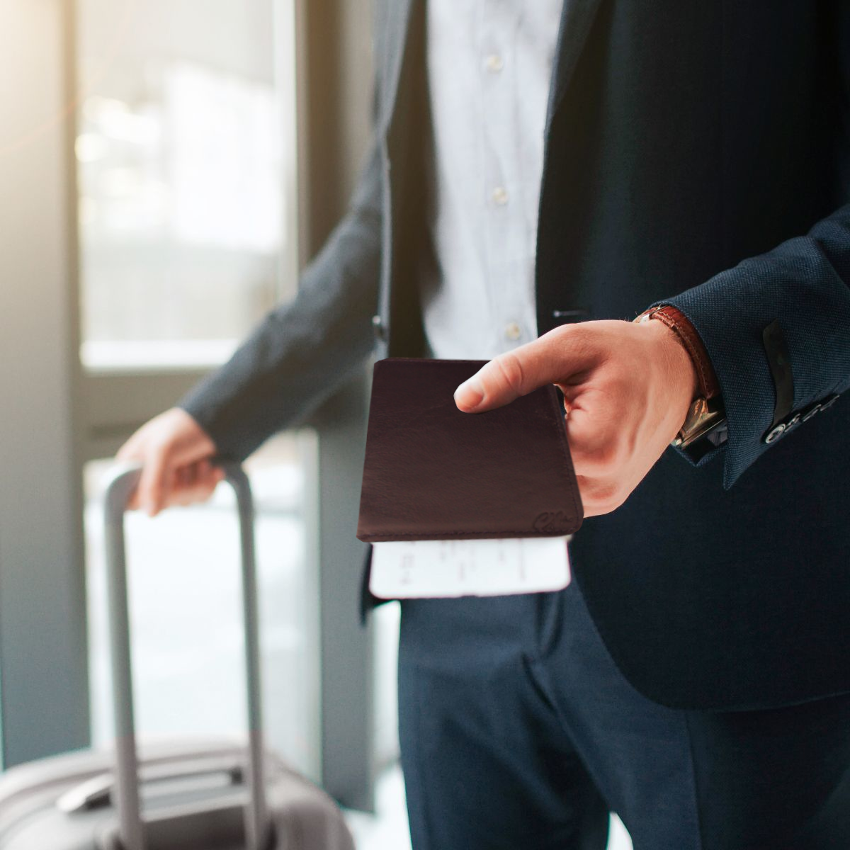 Cartera Tarjetero Porta Pasaporte Piel Genuina Interiores en Piel