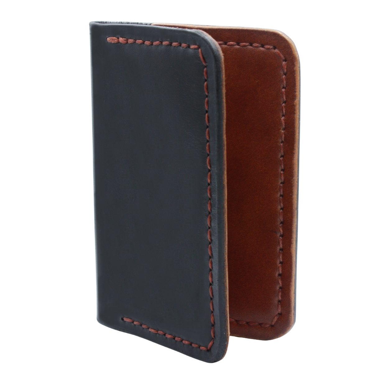 Tarjetero Plegable Cartera Hecho a Mano Piel Genuina Res