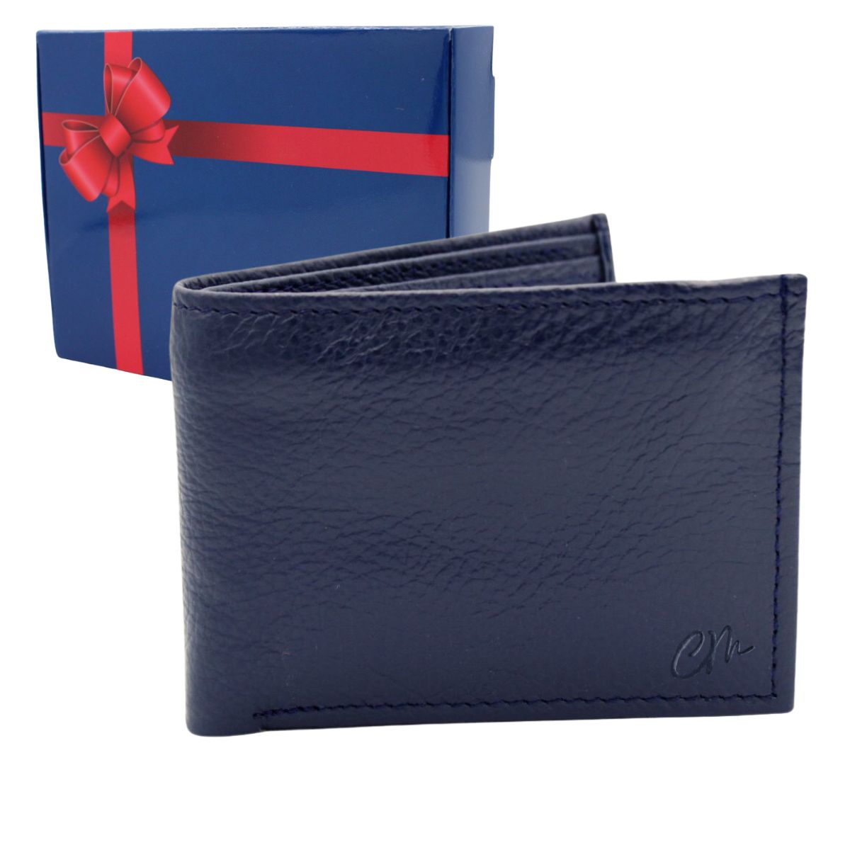 Cartera Hombre Piel Genuina Bifold Compartimento Secreto Interiores en Tela