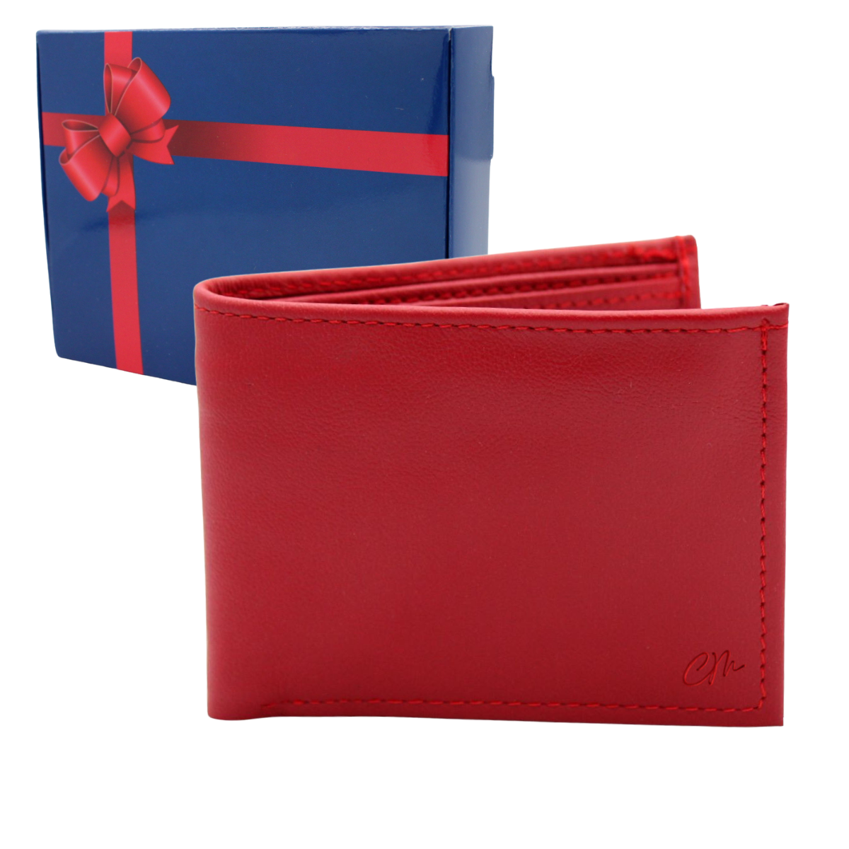 Cartera Hombre Piel Genuina Bifold Compartimento Secreto Interiores en Tela