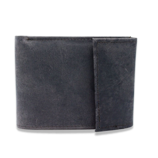 Cartera Hombre Piel Genuina Cierre Velcro Vintage Interiores en Tela
