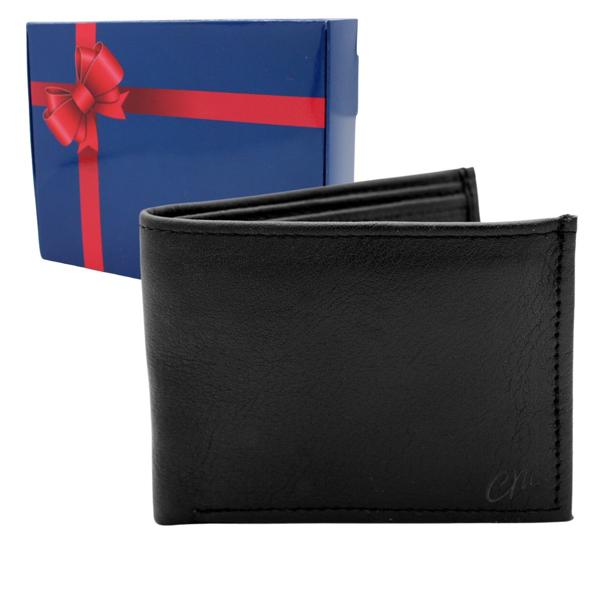Cartera Hombre Piel Genuina Bifold Compartimento Secreto Interiores en Tela