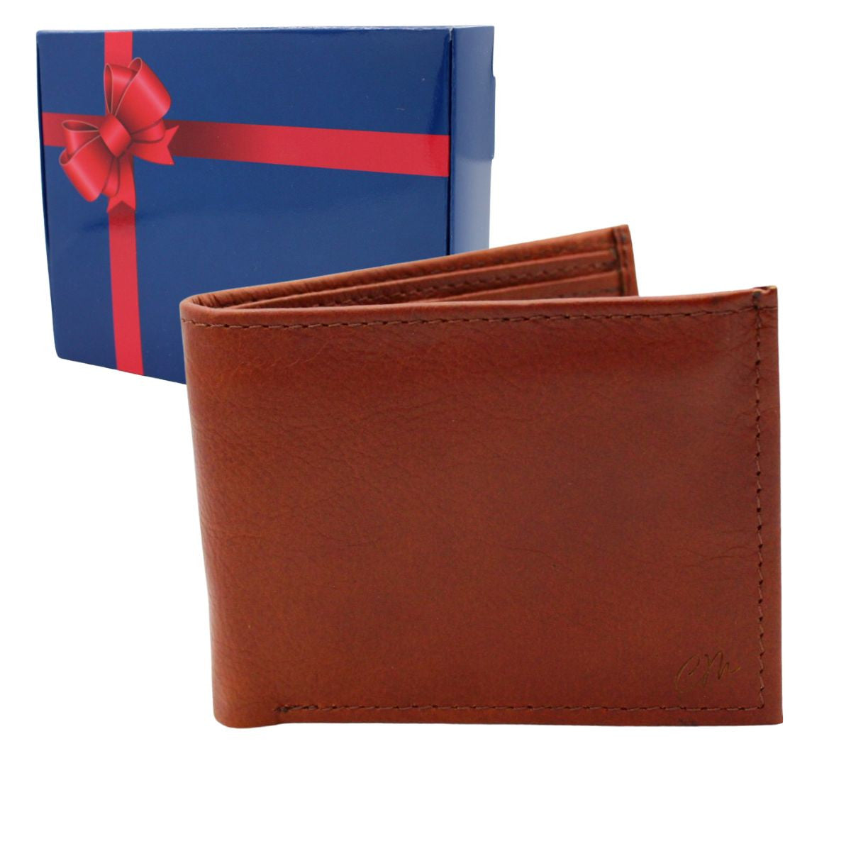 Cartera Hombre Piel Genuina Bifold Compartimento Secreto Interiores en Tela