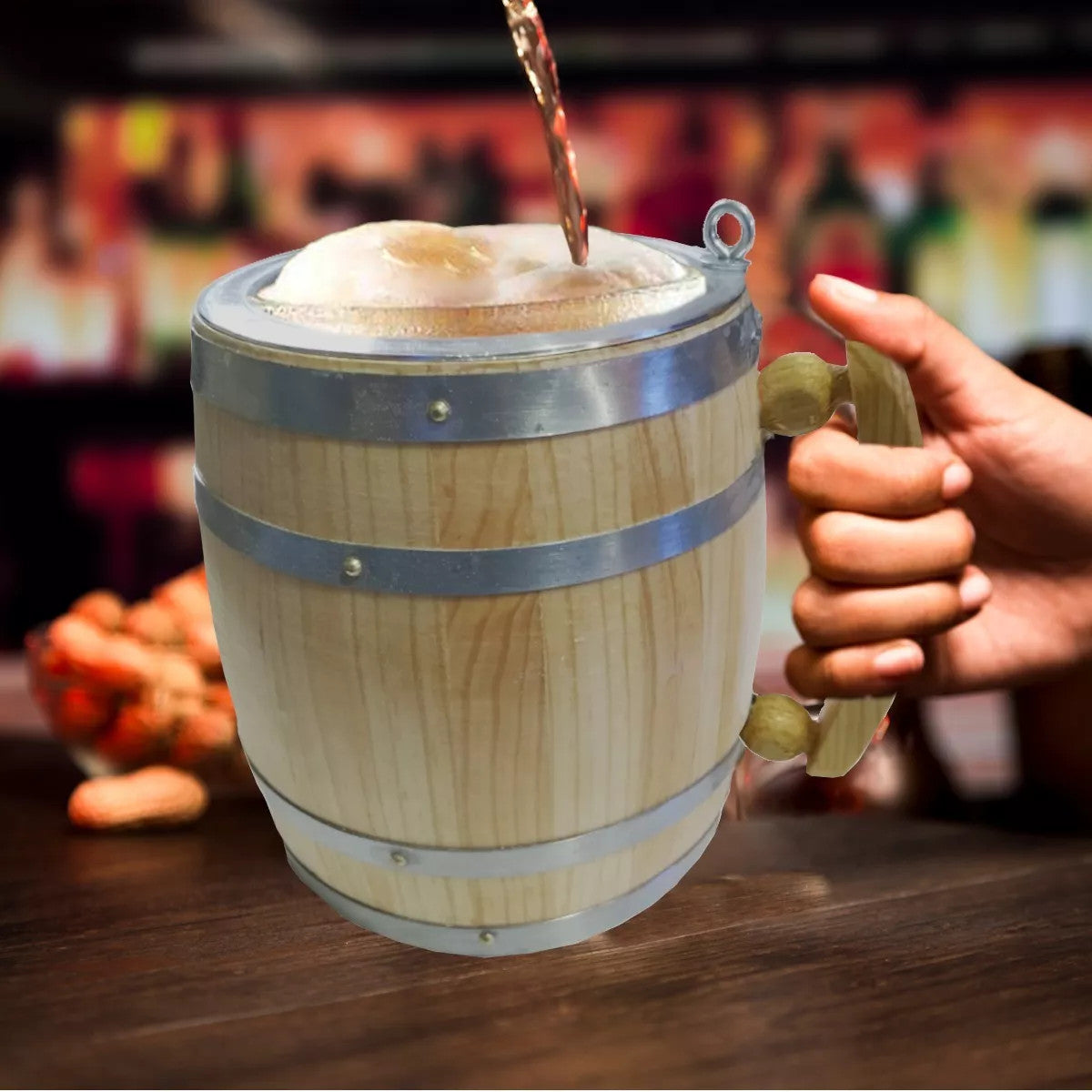 Tarro Cervecero Madera de Pino