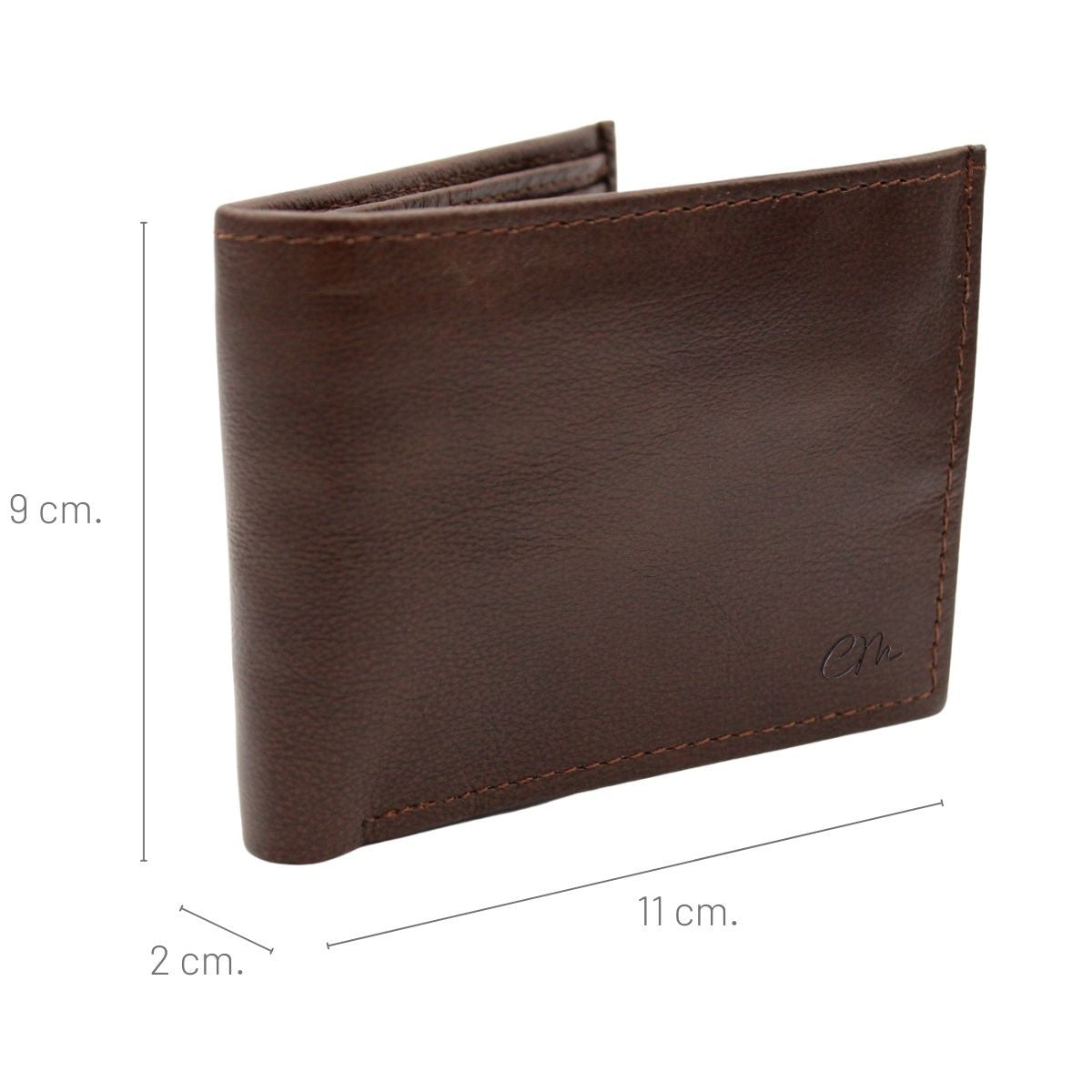 Cartera Hombre Piel Genuina Bifold Compartimento Secreto Interiores en Tela