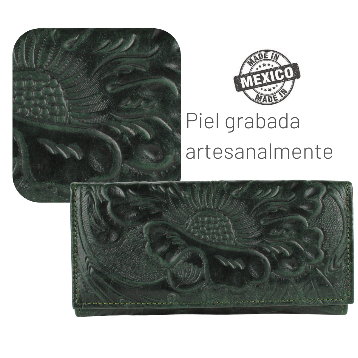 Cartera Mujer Piel Genuina Elegante Interiores en Piel