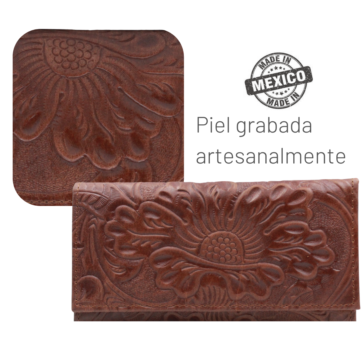 Cartera Mujer Piel Genuina Elegante Interiores en Piel