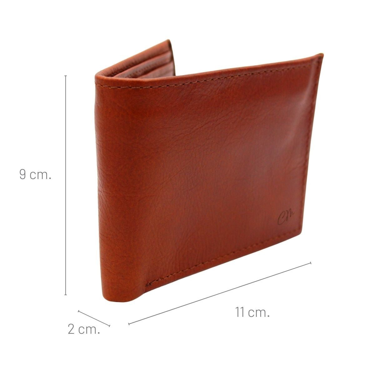 Cartera Hombre Piel Genuina Bifold Compartimento Secreto Interiores en Tela