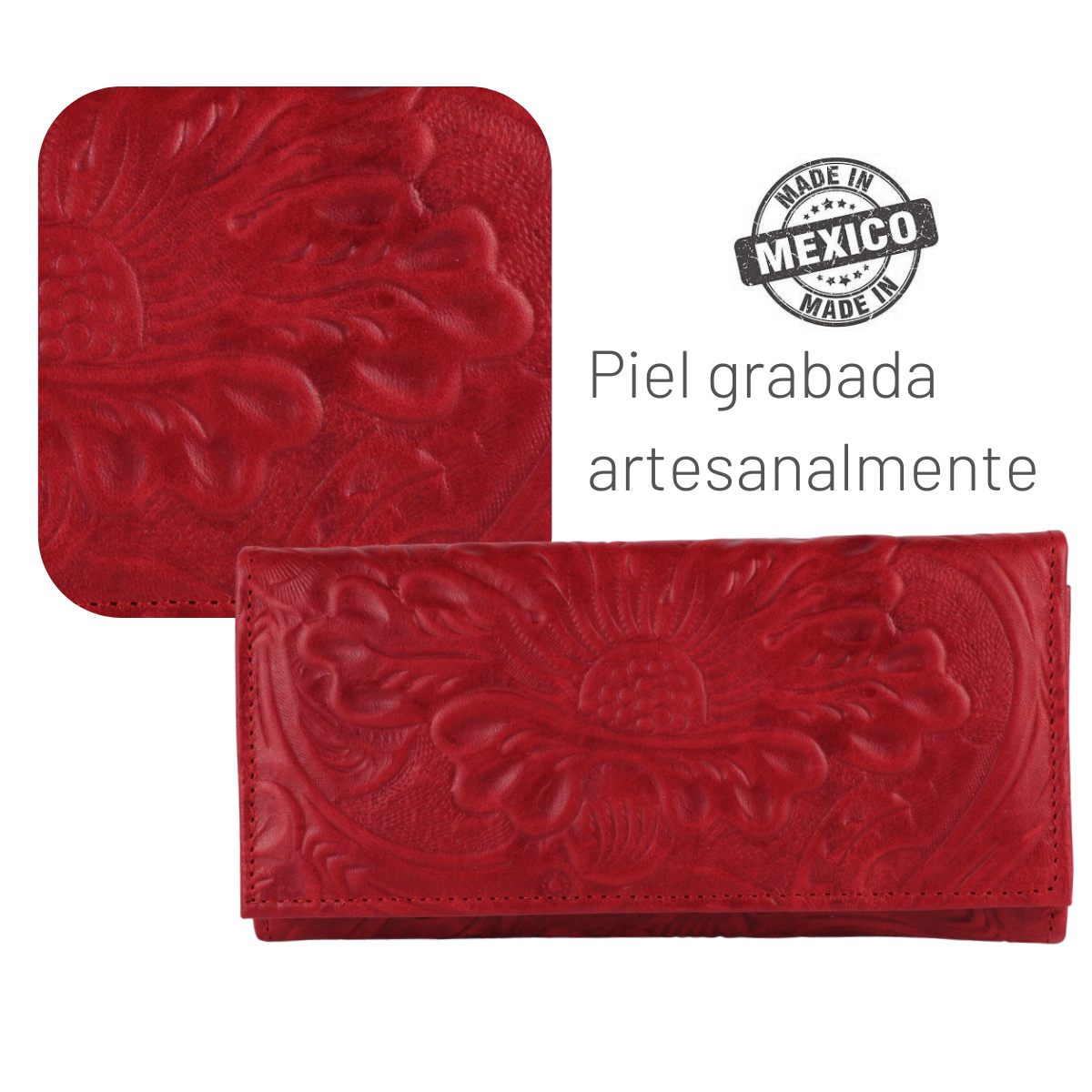 Cartera Mujer Piel Genuina Elegante Interiores en Piel