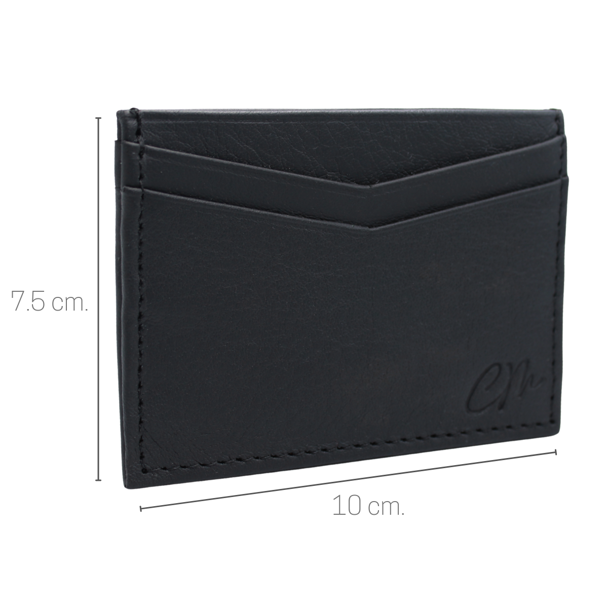 Cartera Tarjetero Piel Genuina Modelo "V" Minimalista Interiores en Piel