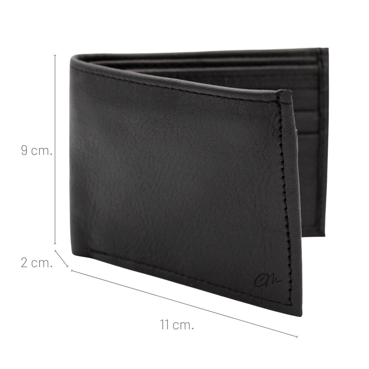 Cartera Hombre Piel Genuina Bifold Compartimento Secreto Interiores en Tela