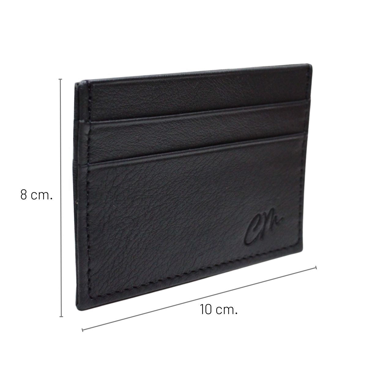 Cartera Tarjetero Piel Genuina Modelo "Recto" Minimalista Interiores en Piel