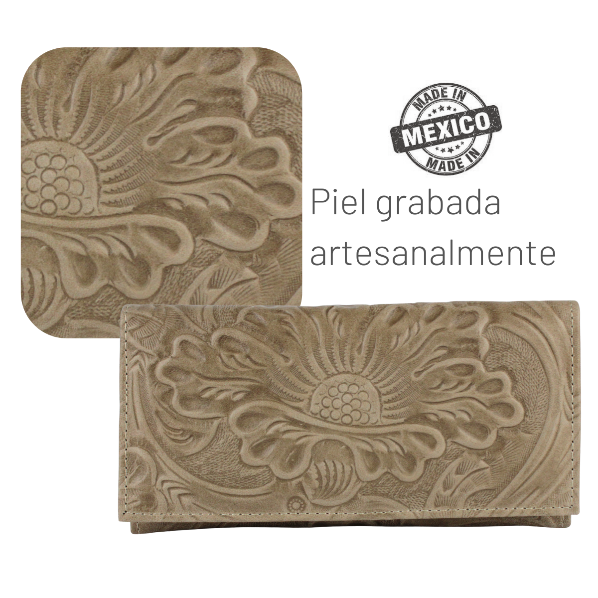 Cartera Mujer Piel Genuina Elegante Interiores en Piel