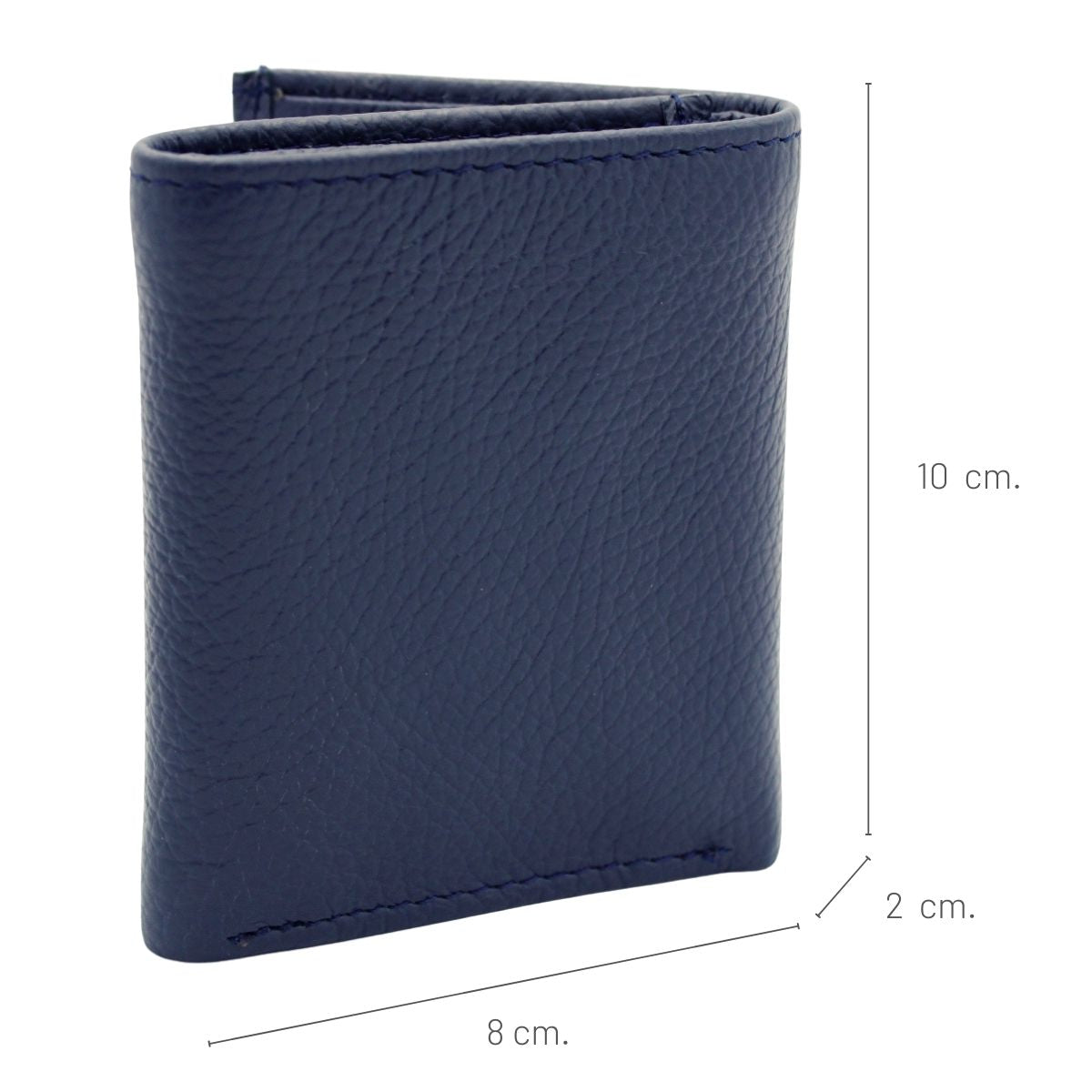 Cartera Hombre Piel Genuina Triple Compacta Interiores en Tela
