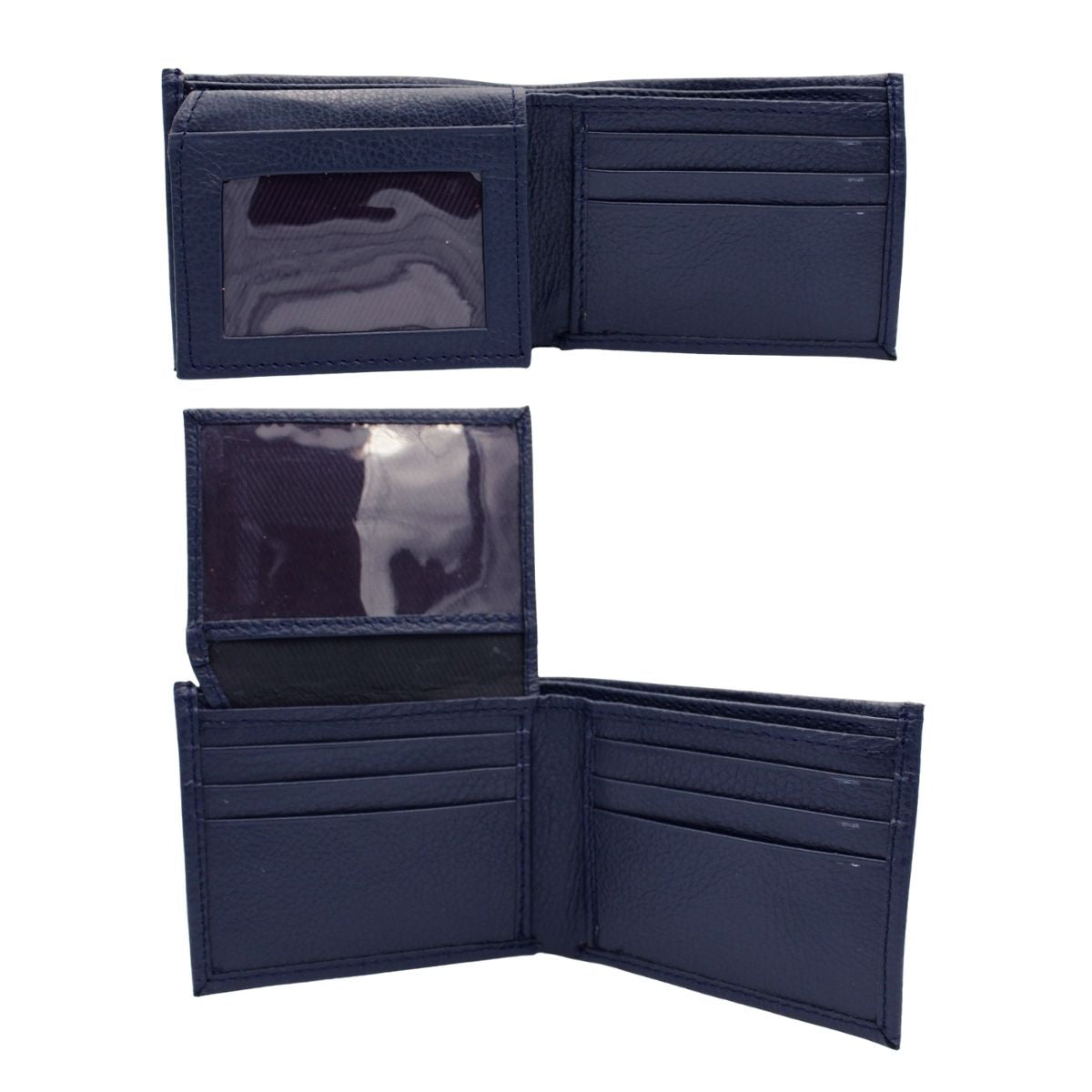 Cartera Hombre Piel Genuina Bifold Compartimento Secreto Interiores en Tela