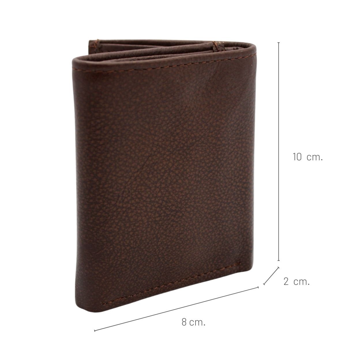 Cartera Hombre Piel Genuina Triple Compacta Interiores en Tela