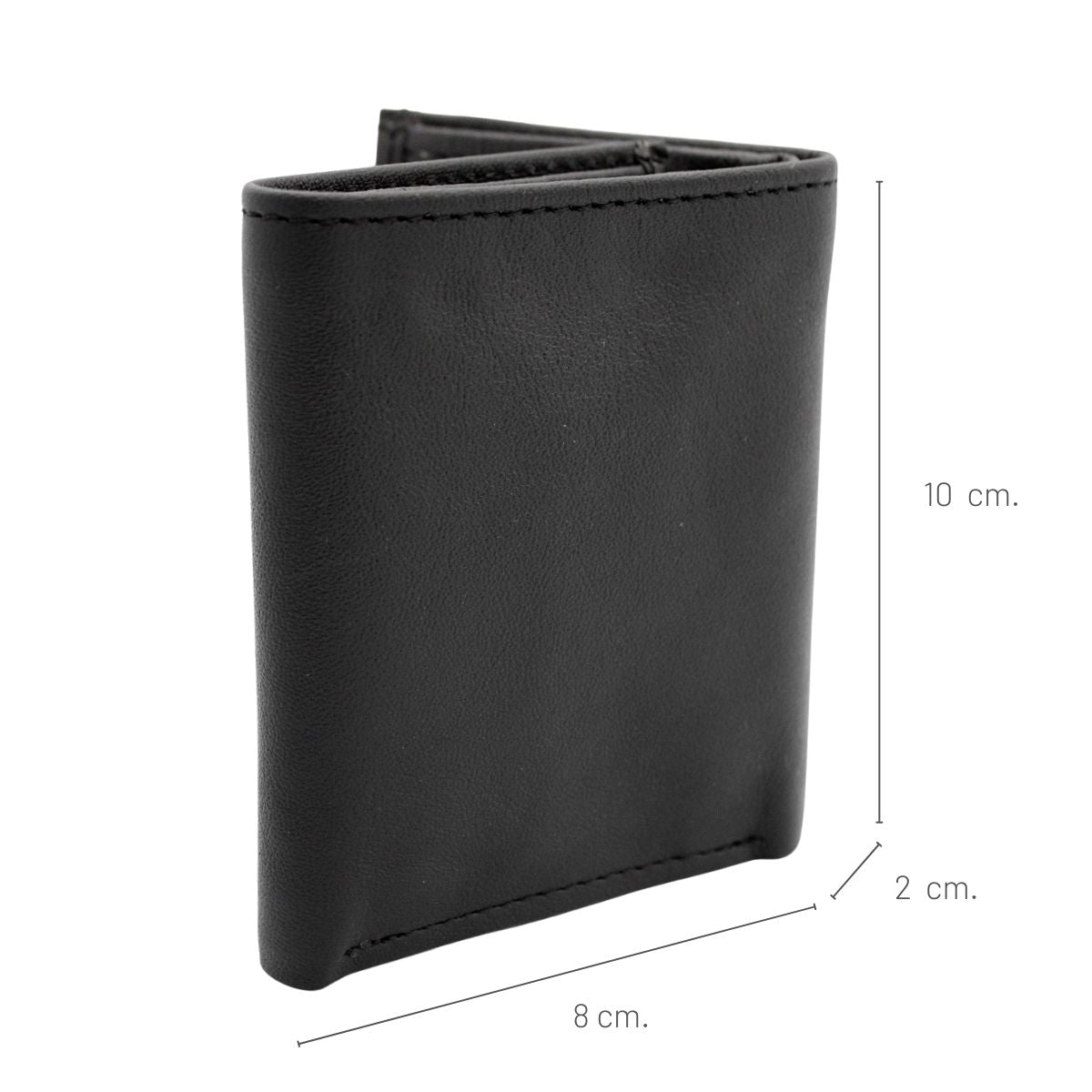 Cartera Hombre Piel Genuina Triple Compacta Interiores en Tela