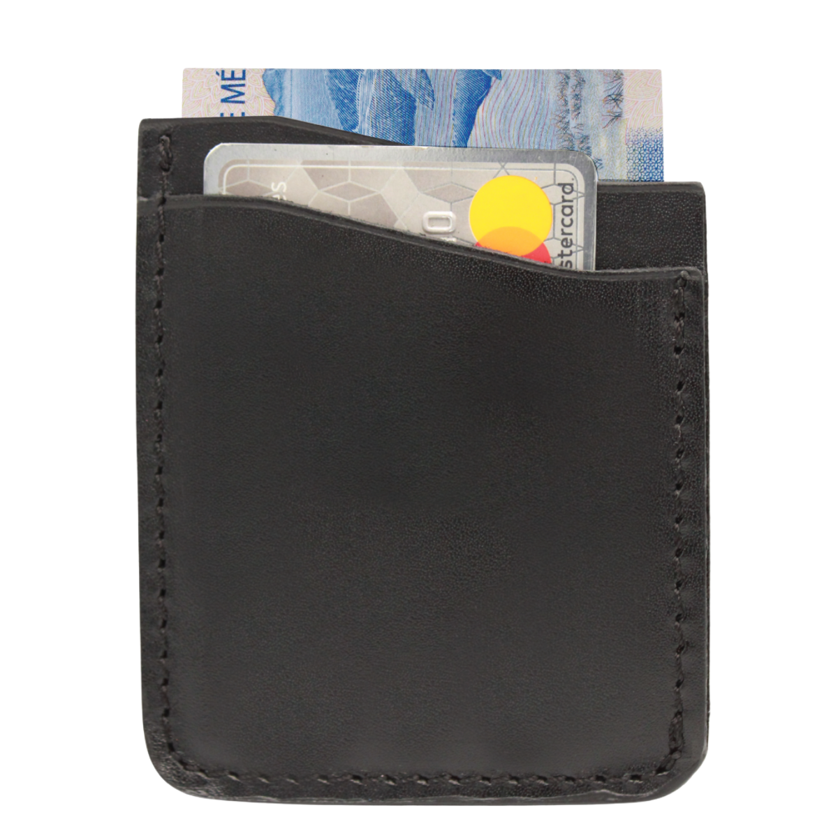 Cartera Tarjetero Piel Genuina Pull Up Minimalista Vertical