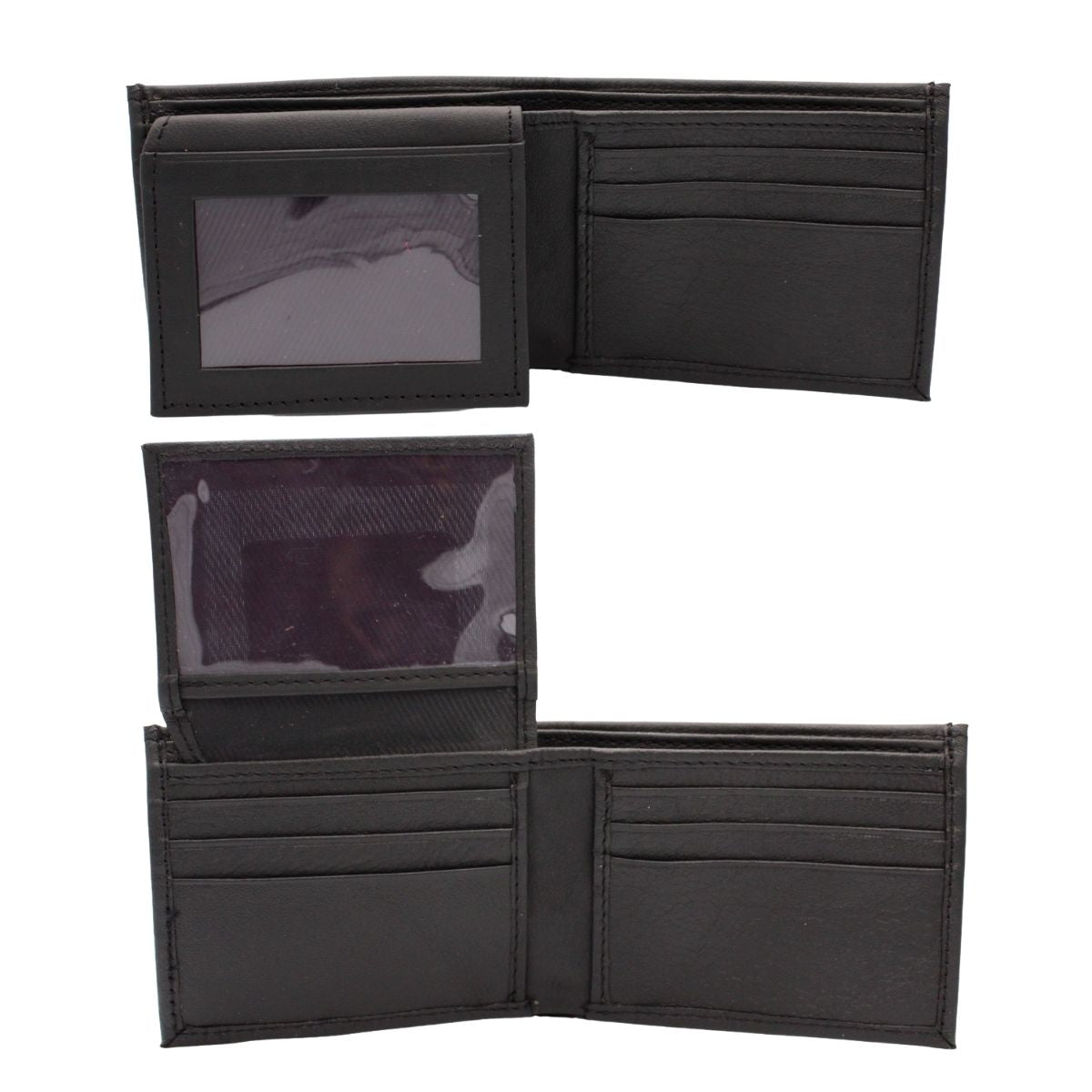 Cartera Hombre Piel Genuina Bifold Compartimento Secreto Interiores en Tela
