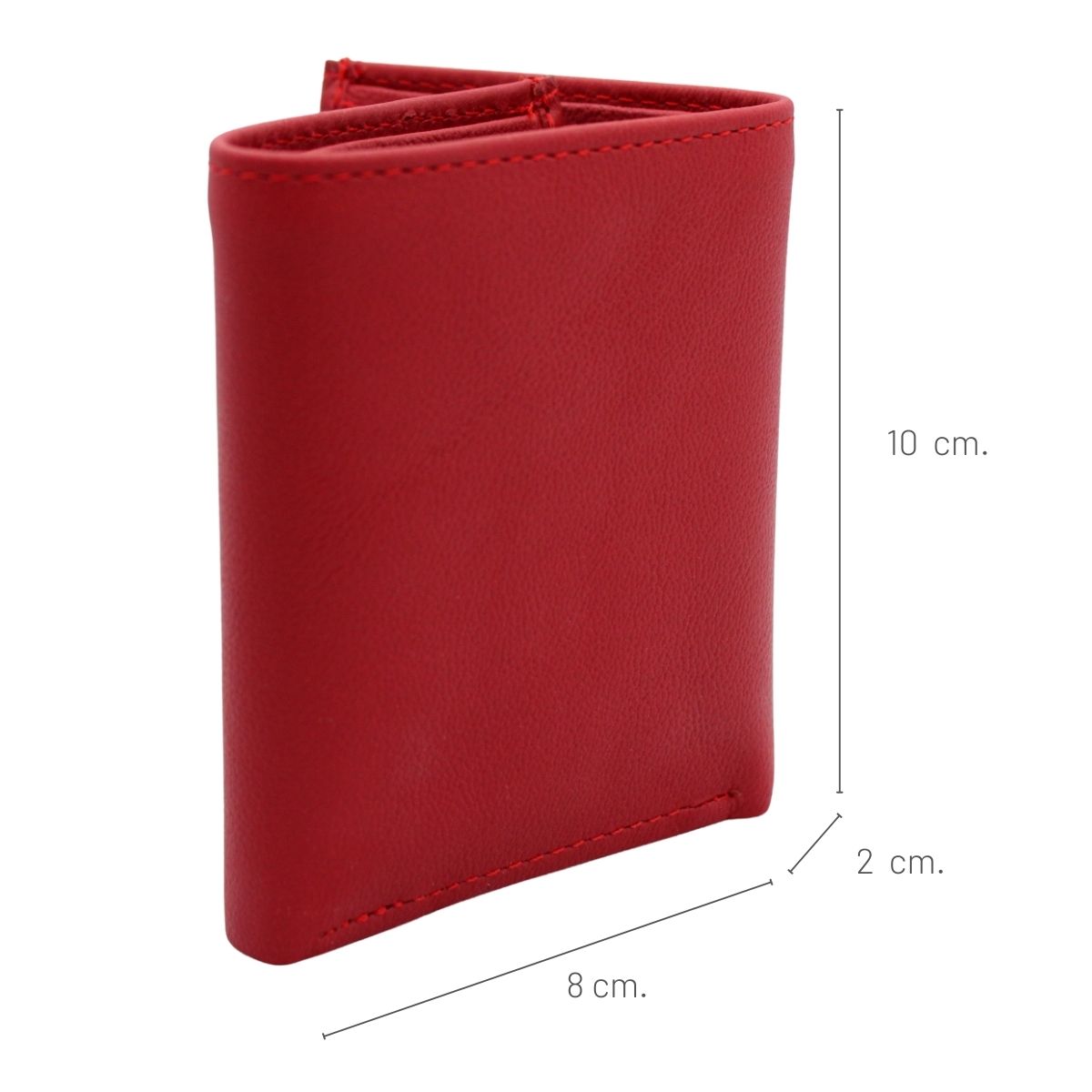 Cartera Hombre Piel Genuina Triple Compacta Interiores en Tela