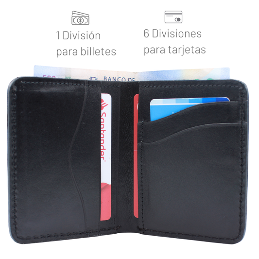 Cartera Hombre Piel Genuina Pull Up Ligero Curvas