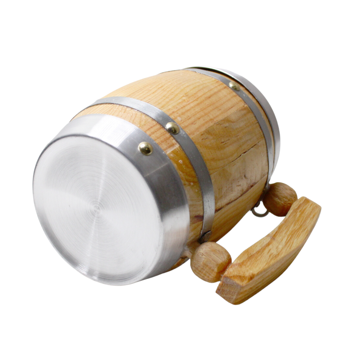 Tarro Cervecero Madera de Pino con Tapa y Popote
