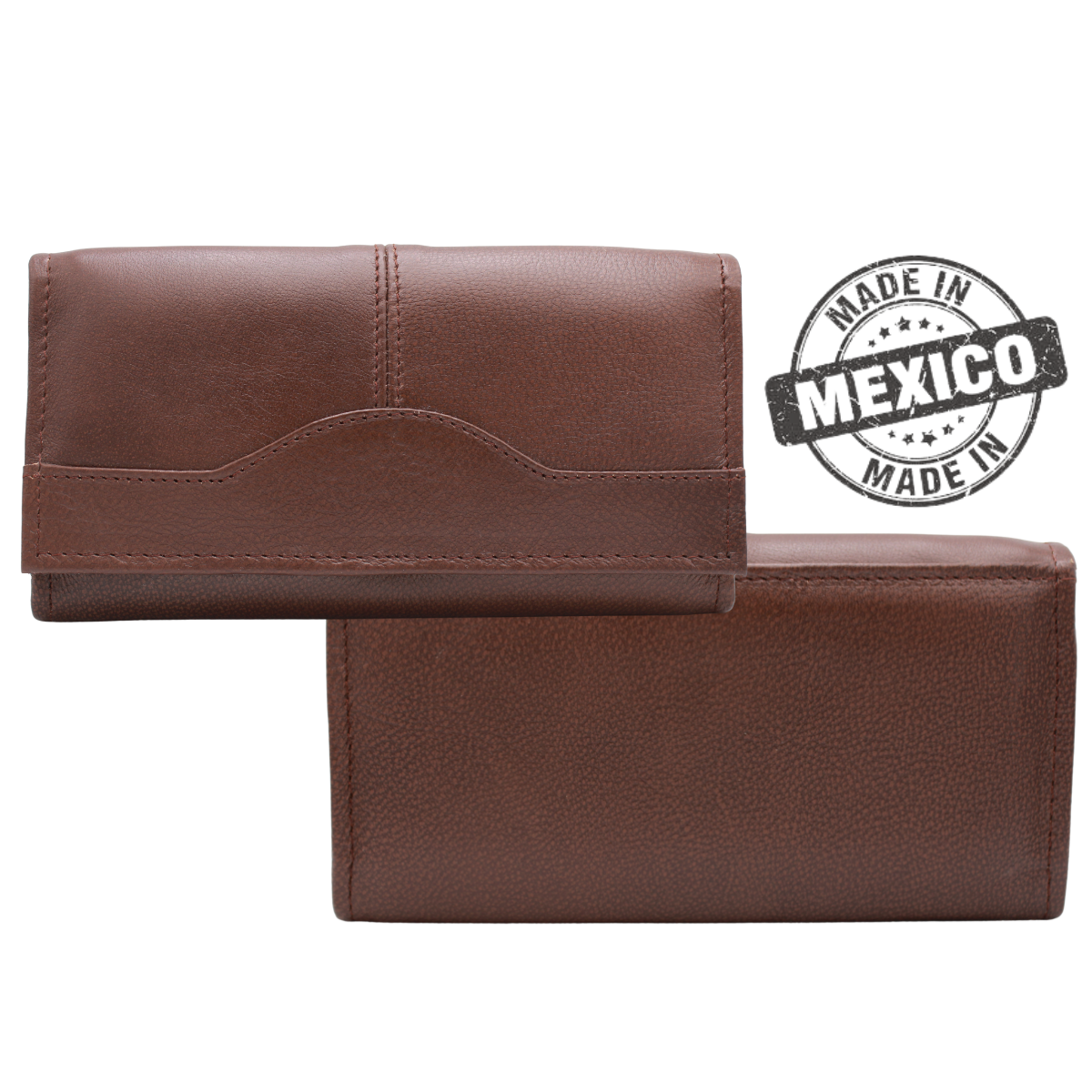 Cartera Mujer Piel Genuina Amplia Interiores en Piel