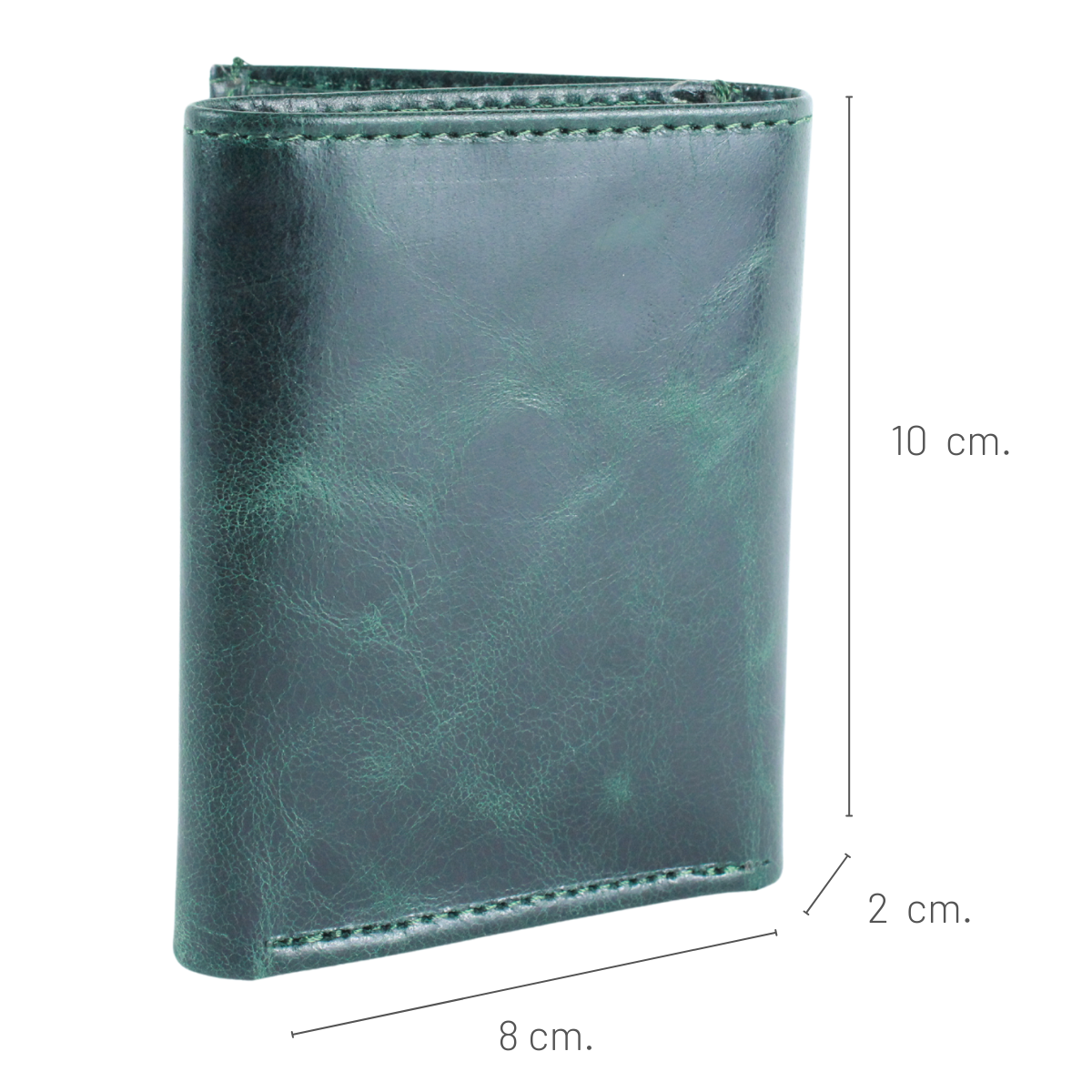Cartera Hombre Piel Genuina Triple Compacta Interiores en Tela