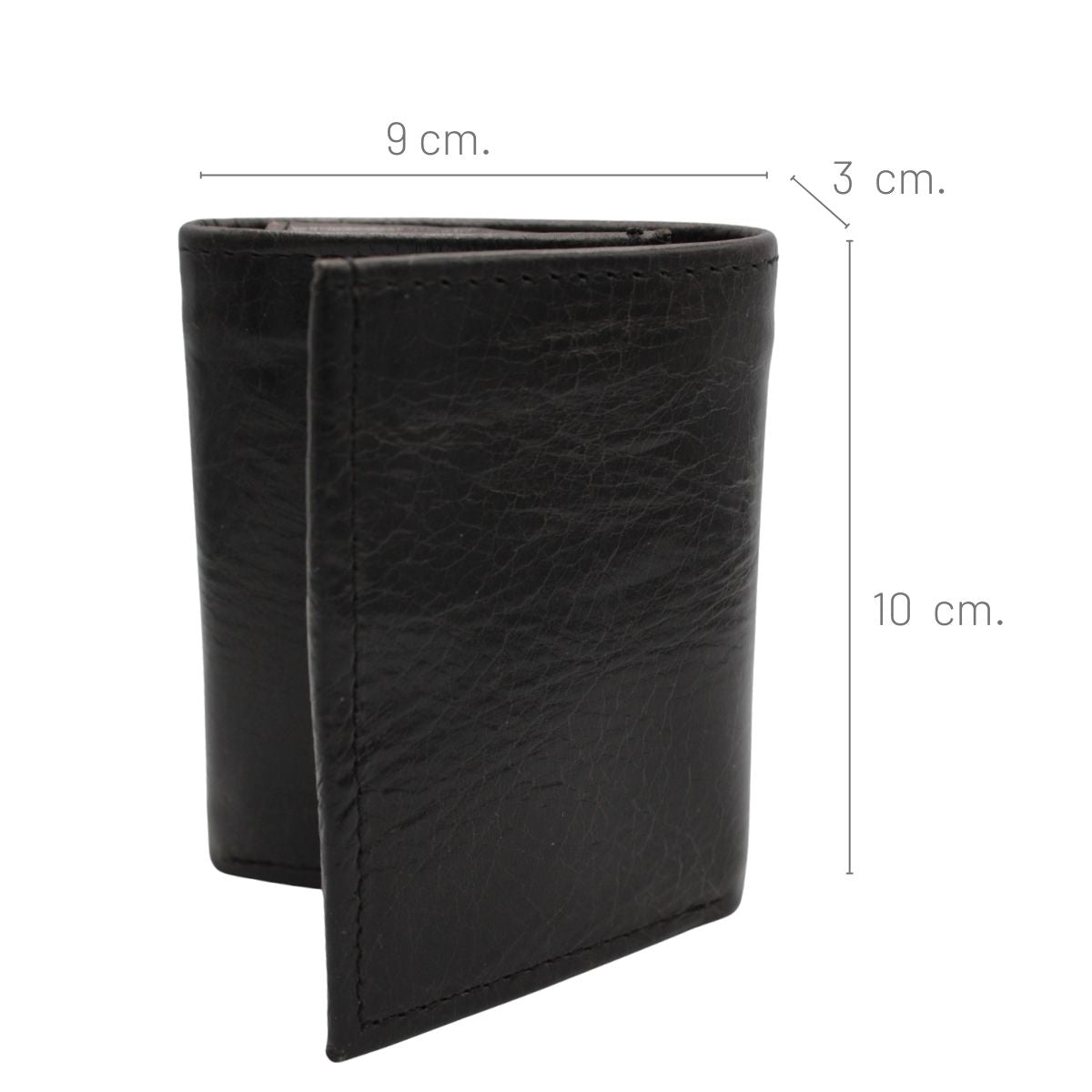 Cartera Hombre Piel Genuina Triple con Identificación Interiores en Piel