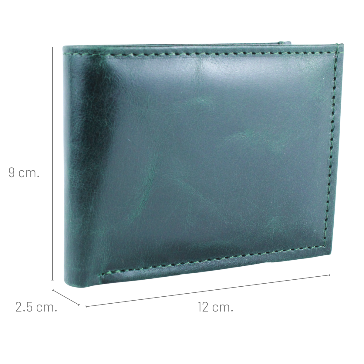 Cartera Hombre Piel Genuina Monedero Interiores en Tela