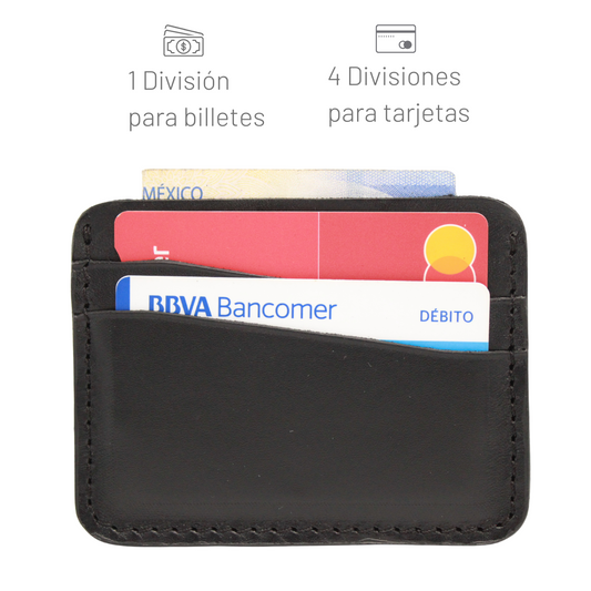Cartera Tarjetero Piel Genuina Pull Up Minimalista