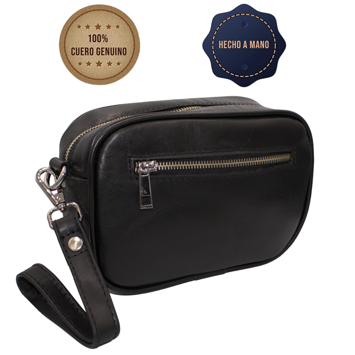 Bandolera Hombre Piel Genuina Correa Mano y Hombro