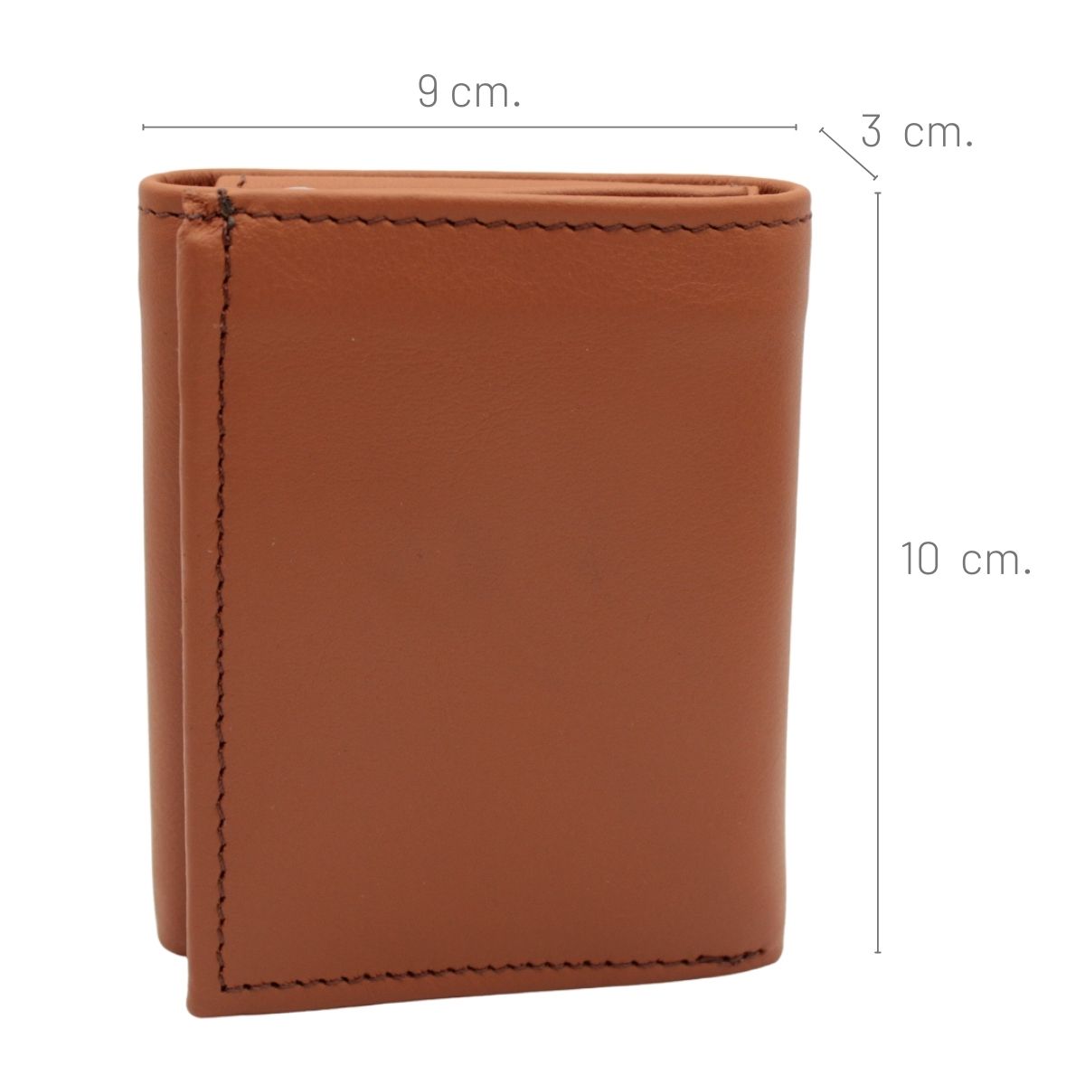 Cartera Hombre Piel Genuina Triple con Identificación Interiores en Piel