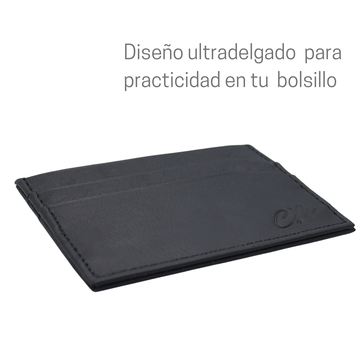 Cartera Tarjetero Piel Genuina Modelo "L" Minimalista Interiores en Piel