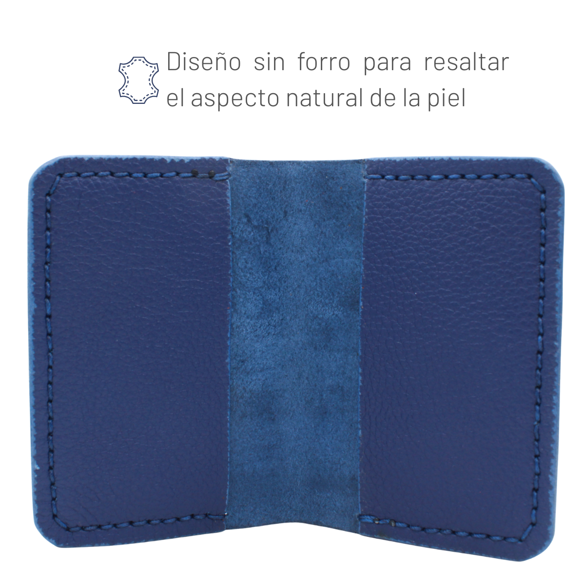 Tarjetero Plegable Cartera Hecho a Mano Piel Genuina Res