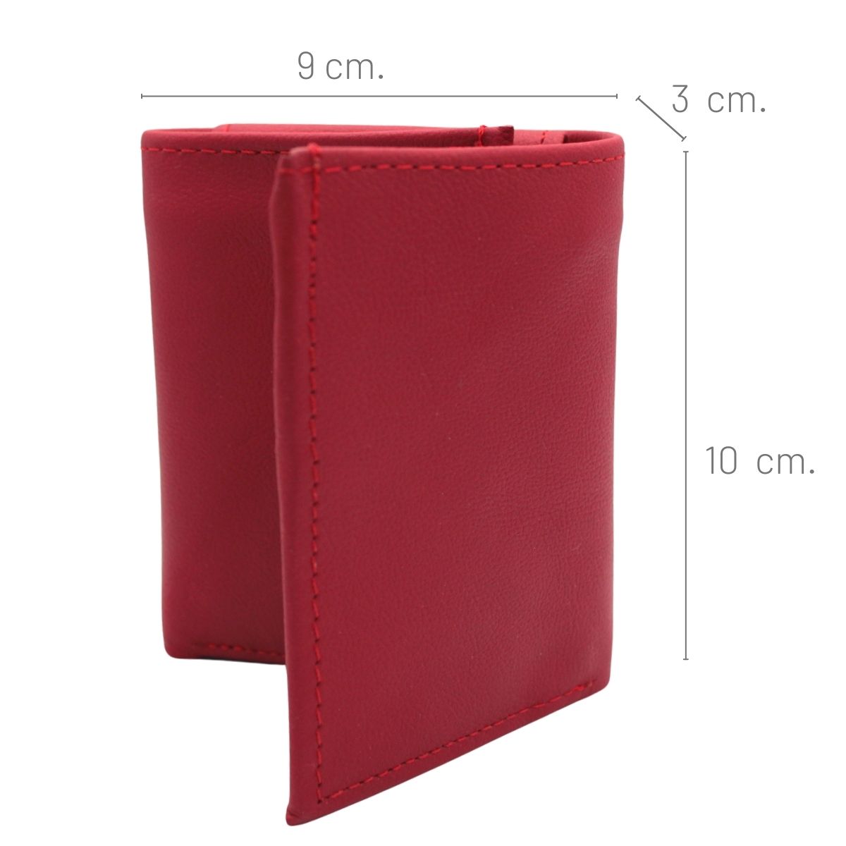 Cartera Hombre Piel Genuina Triple con Identificación Interiores en Piel