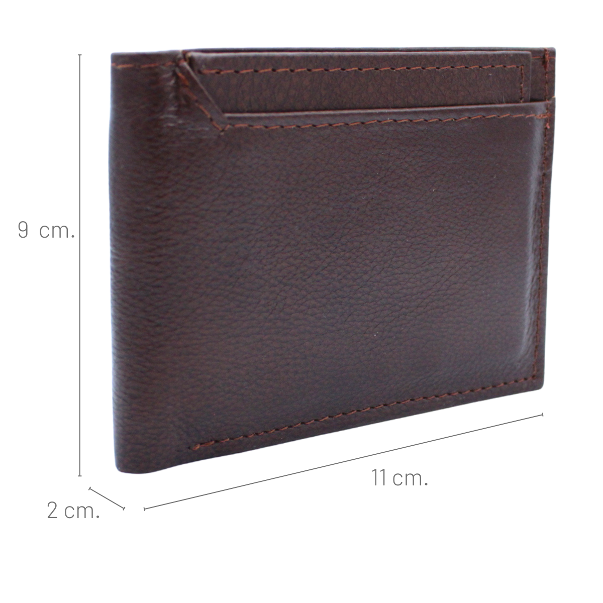 Cartera Hombre Piel Genuina Tarjetero Extraíble Vertical Interiores en Piel