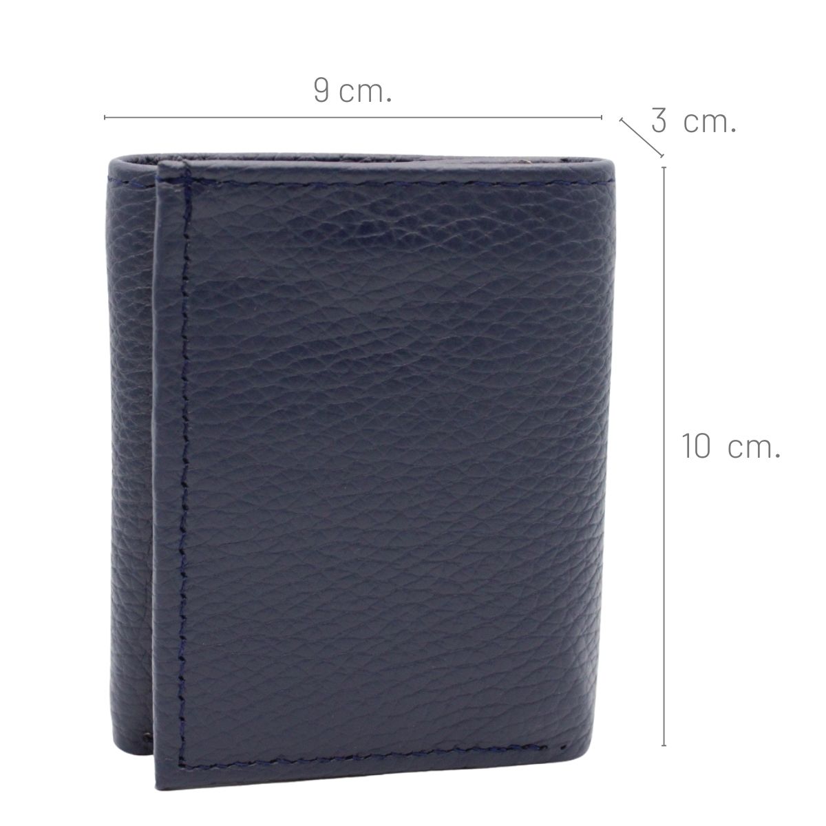Cartera Hombre Piel Genuina Triple con Identificación Interiores en Piel