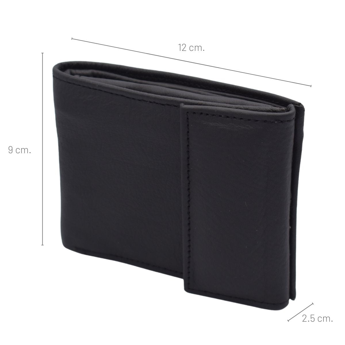 Cartera Hombre Piel Genuina Cierre Velcro Monedero Identificación Interiores en Tela