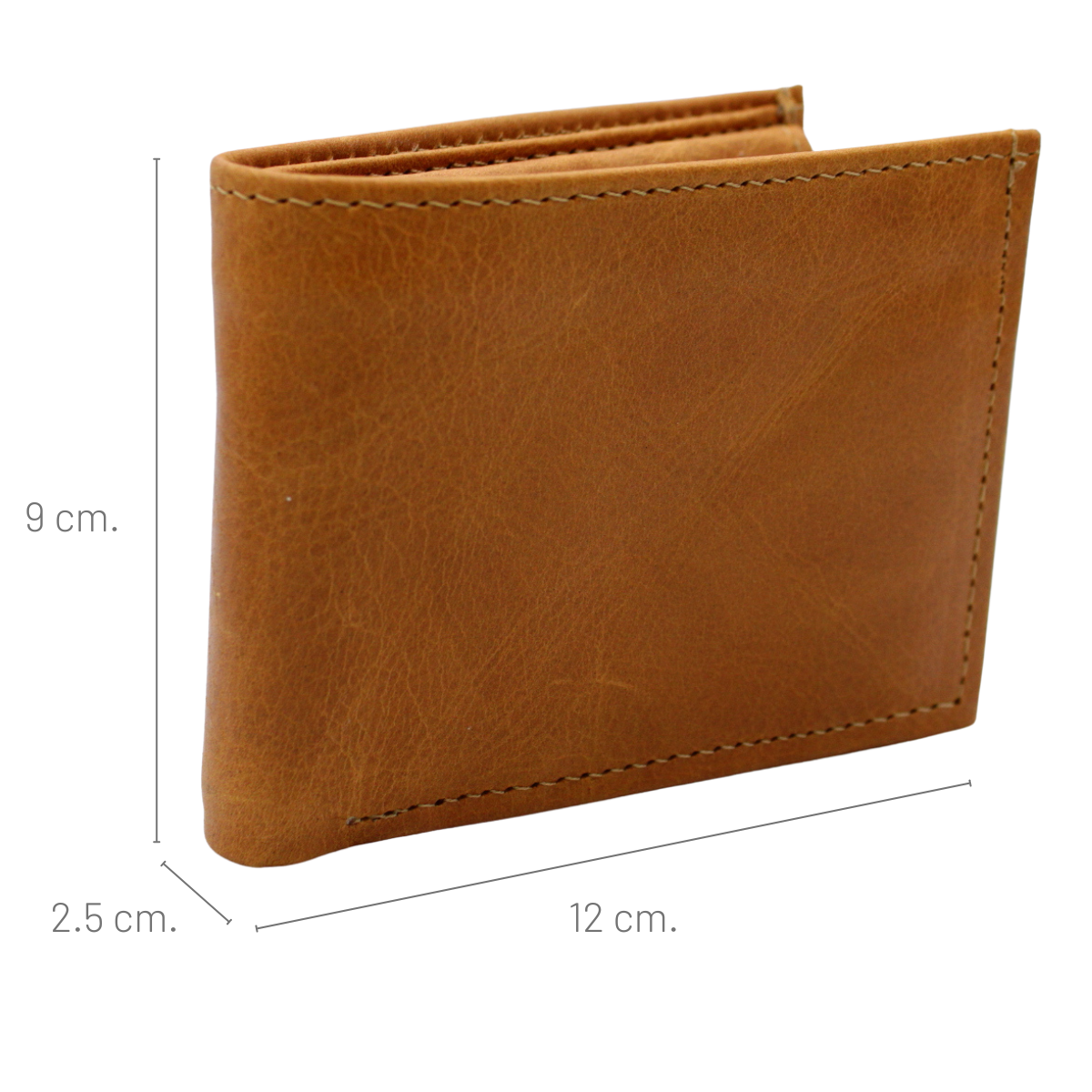 Cartera Hombre Piel Genuina Monedero Interiores en Tela