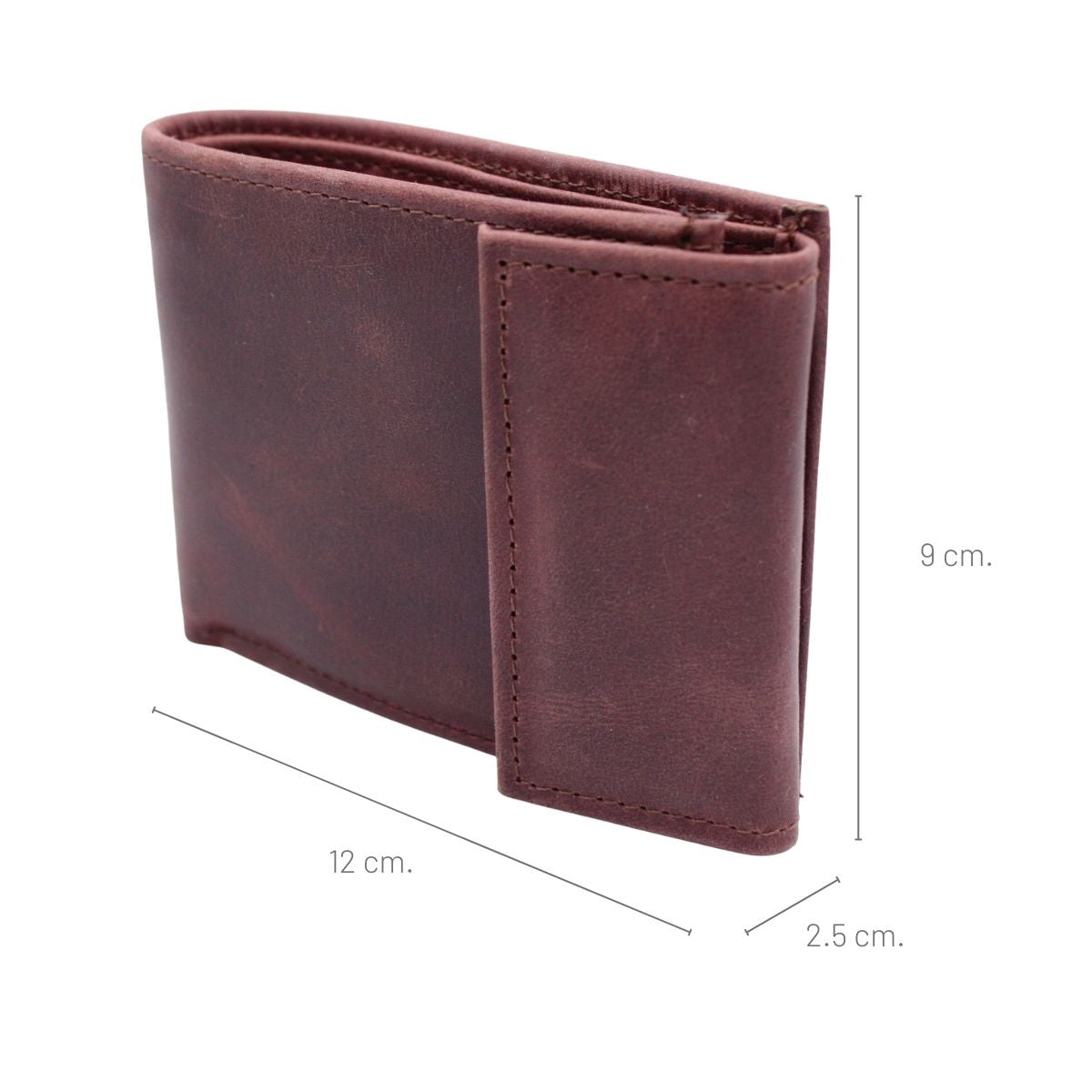 Cartera Hombre Piel Genuina Cierre Velcro Vintage Interiores en Tela