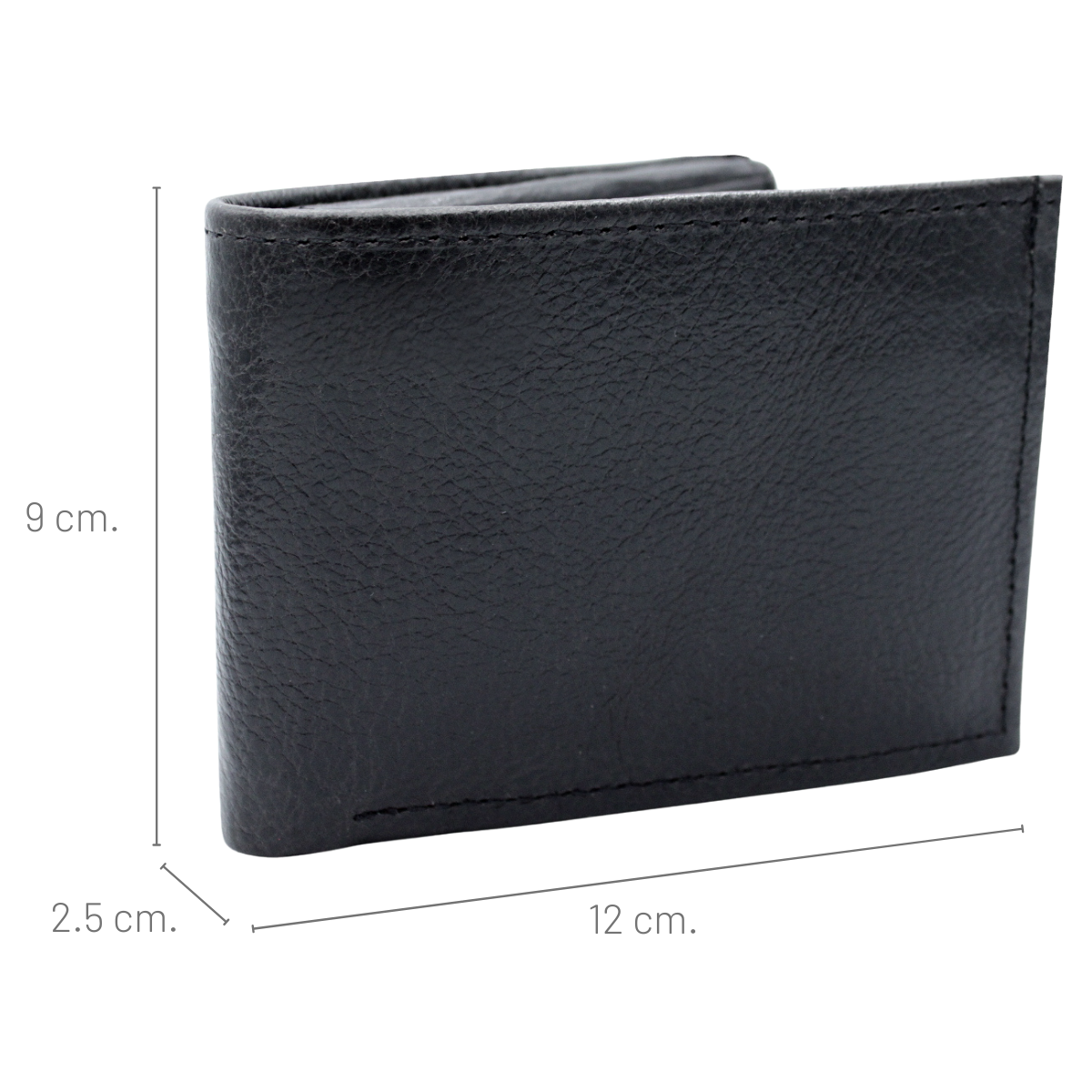 Cartera Hombre Piel Genuina Monedero Interiores en Tela