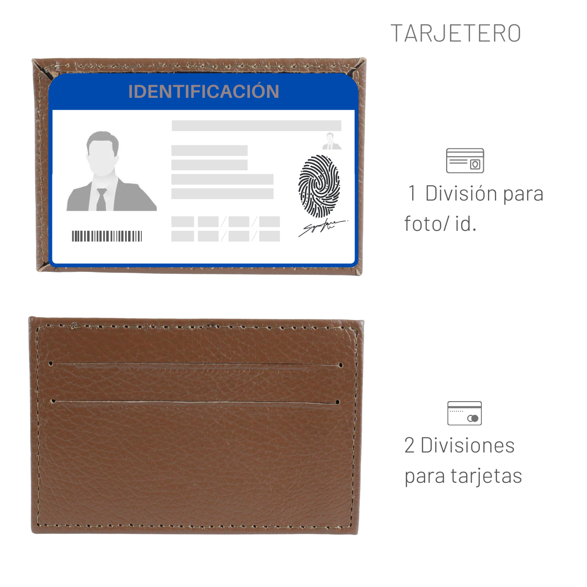 Cartera Hombre Piel Genuina Tarjetero Extraíble Horizontal Interiores en Piel
