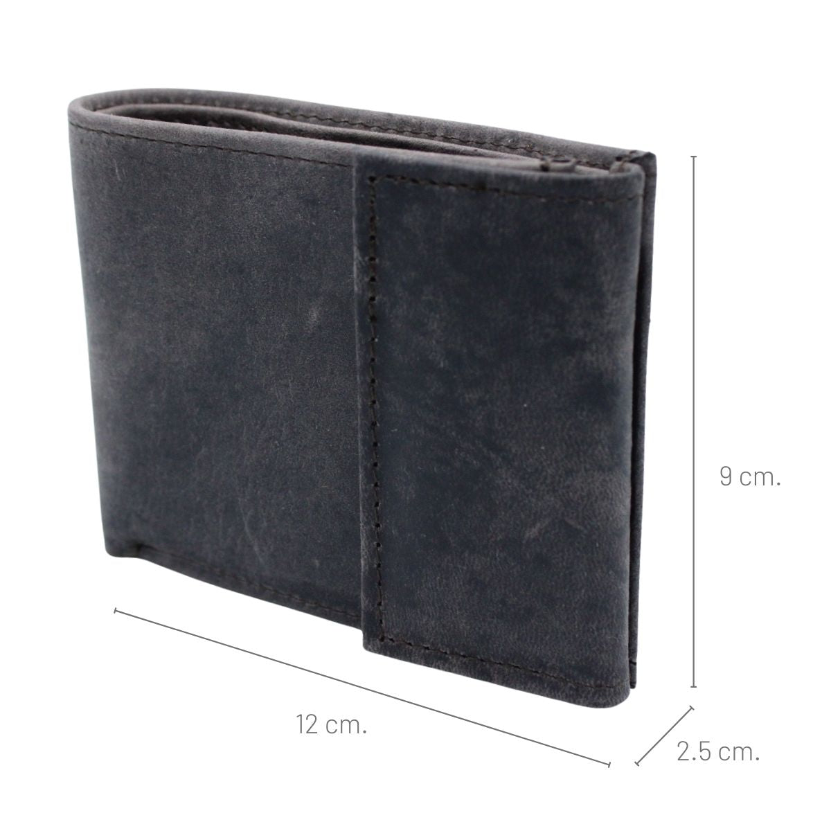 Cartera Hombre Piel Genuina Cierre Velcro Vintage Interiores en Tela